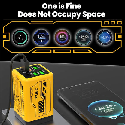 240W 6 Ports 4USB+2Type C Super Fast Charging Mobile Phone