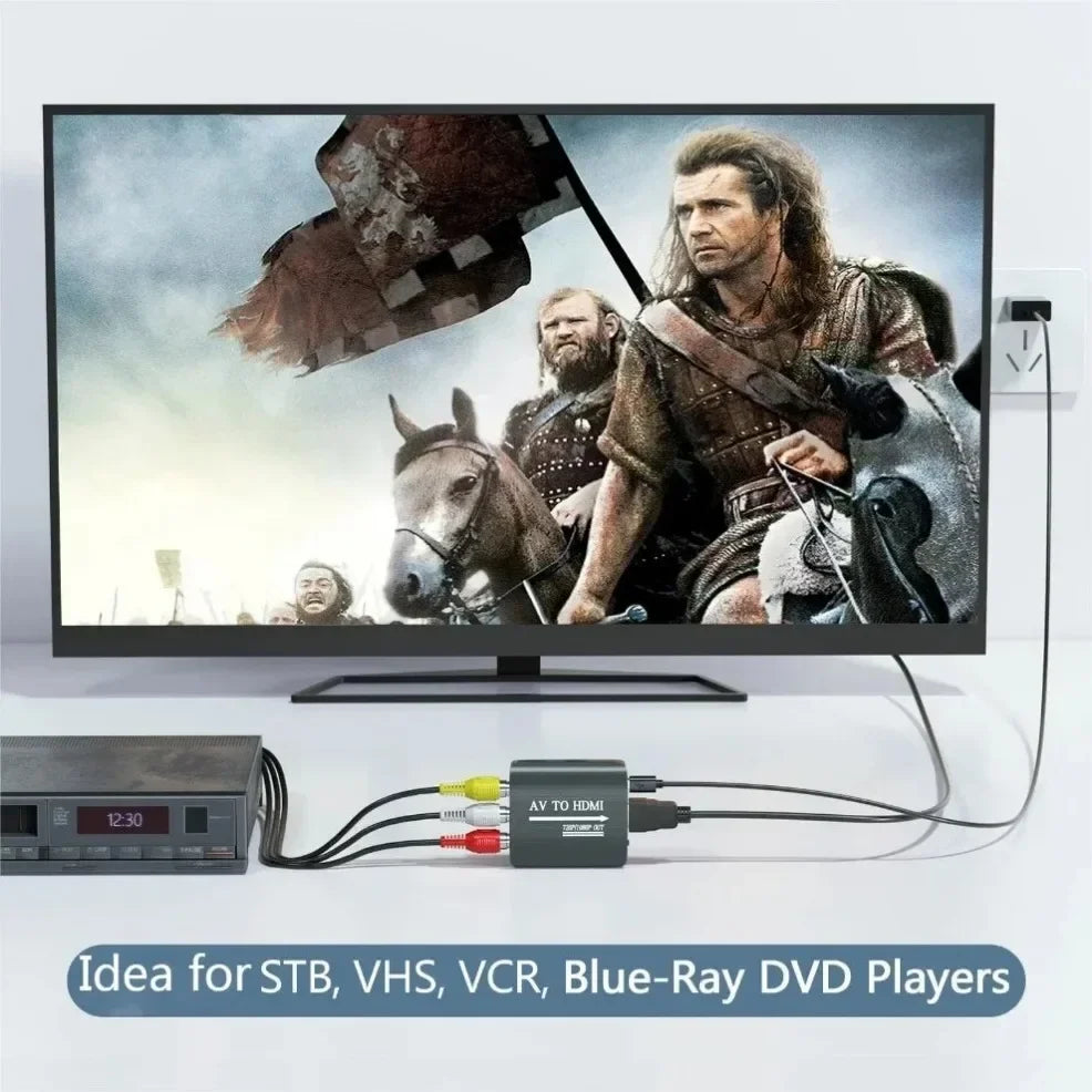 HD 1080P AV to HDMI RCA To HDMI Composite Adapter Converter With USB Cable CVBS AV Adapter For N64 Wii PS1/2/3 Xbox One SNES etc