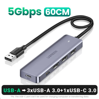 UGREEN USB C Hub 4 Ports USB Type C to USB 3.0 Hub Splitter Adapter for MacBook Pro iPad Pro Samsung Galaxy Note 10 S10 USB Hub