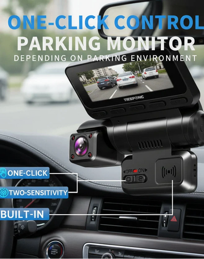 Car dash camera with advanced parking radar assistance