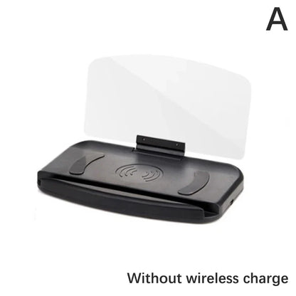 Mobile Phone Holder HUD Car Navigation Projector Head-up Display QI Wireless Charger Car Holder