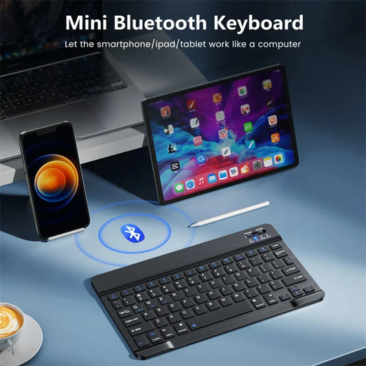 Mini Bluetooth Keyboard RGB Wireless Keyboard 10 inch Backlit Keyboard Backlight Touchpad Keyboard for IOS Android Windows iPad