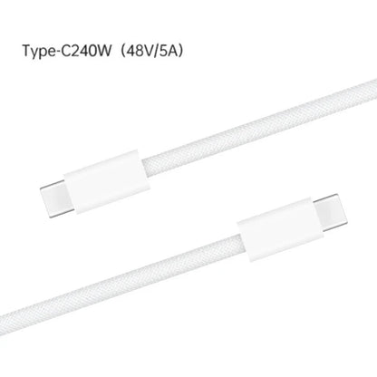 240W USB C to C Charger Cable Type C Fast Charging Braided PD Cable for lPhone 15 16 Series lPad Air Pro MacBook Pro Huawei DELL