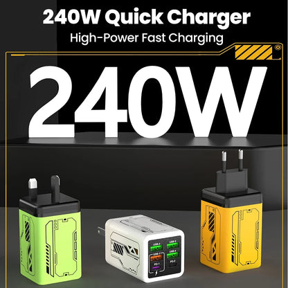 240W 6 Ports 4USB+2Type C Super Fast Charging Mobile Phone