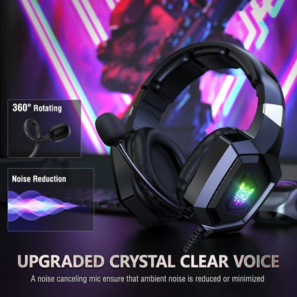 K8 Gaming Headphones with Flexible HD Mic RGB Gaming Headset
