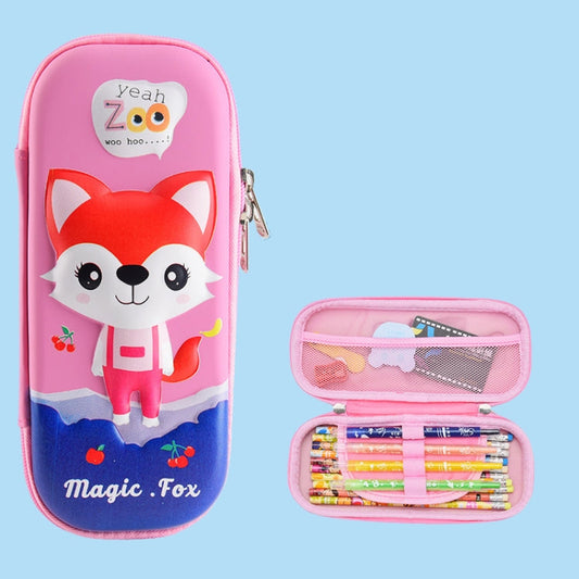 Uime EVA 3D Multi-compartment Pencil Case Stationery Box Children School Supplies(Little Fox)