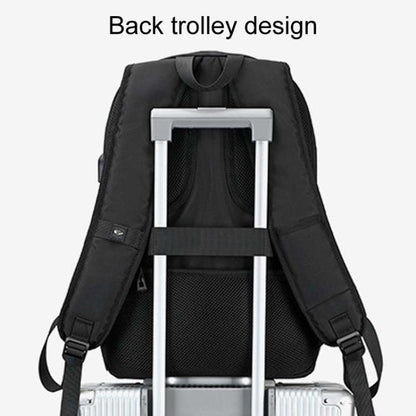 SKV B21071 Large Capacity Student School Bags Leisure Traveling Double Shoulder Laptop Backpack(Black)