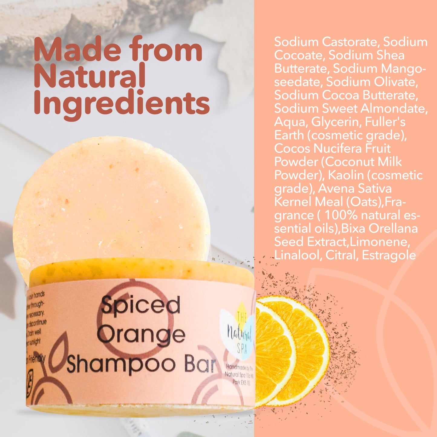Spiced Orange Classic Shampoo Bar | Plastic-Free Haircare | 70g