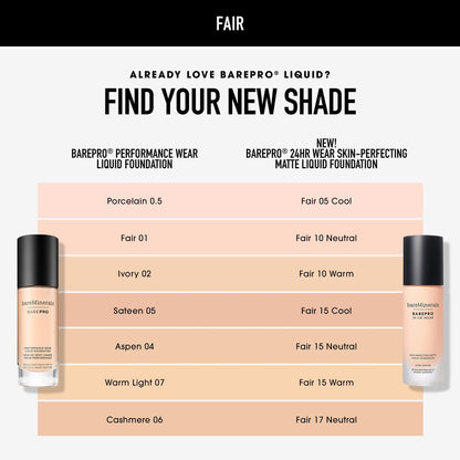 bareMinerals Barepro 24HR Wear Matte Foundation SPF 20 | Full Coverage, Oil-Free, Vegan