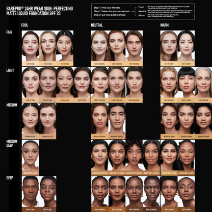 bareMinerals Barepro 24HR Wear Matte Foundation SPF 20 | Full Coverage, Oil-Free, Vegan