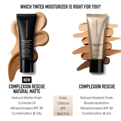 bareMinerals Complexion Rescue Natural Matte Tinted Moisturizer SPF 30 – Vanilla 02 (Vegan, Cruelty-Free)