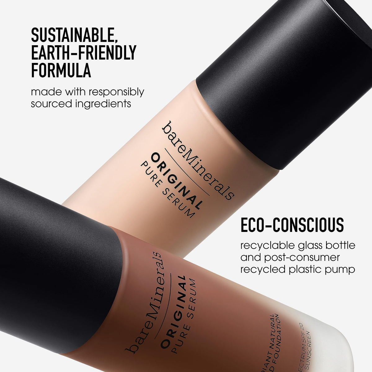 bareMinerals Original Pure Serum Foundation SPF 20 – Medium Cool 3.5 | Vegan, Cruelty-Free