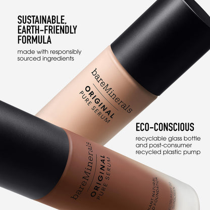 bareMinerals Original Pure Serum Foundation SPF 20 – Medium Cool 3.5 | Vegan, Cruelty-Free