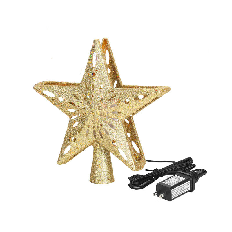 3D LED Christmas Tree Topper Star | Snowflake Projector | Glitter Silver & Gold | Rotating Light | Home Xmas Decoration | Michan Direct