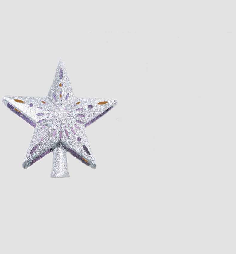 3D LED Christmas Tree Topper Star | Snowflake Projector | Glitter Silver & Gold | Rotating Light | Home Xmas Decoration | Michan Direct