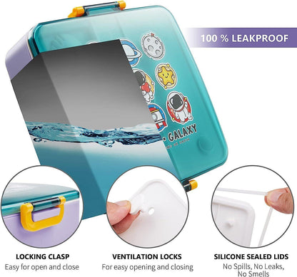 School Lunch Box Leak Proof Square Food Grade Snack 1300ml Container for Kids