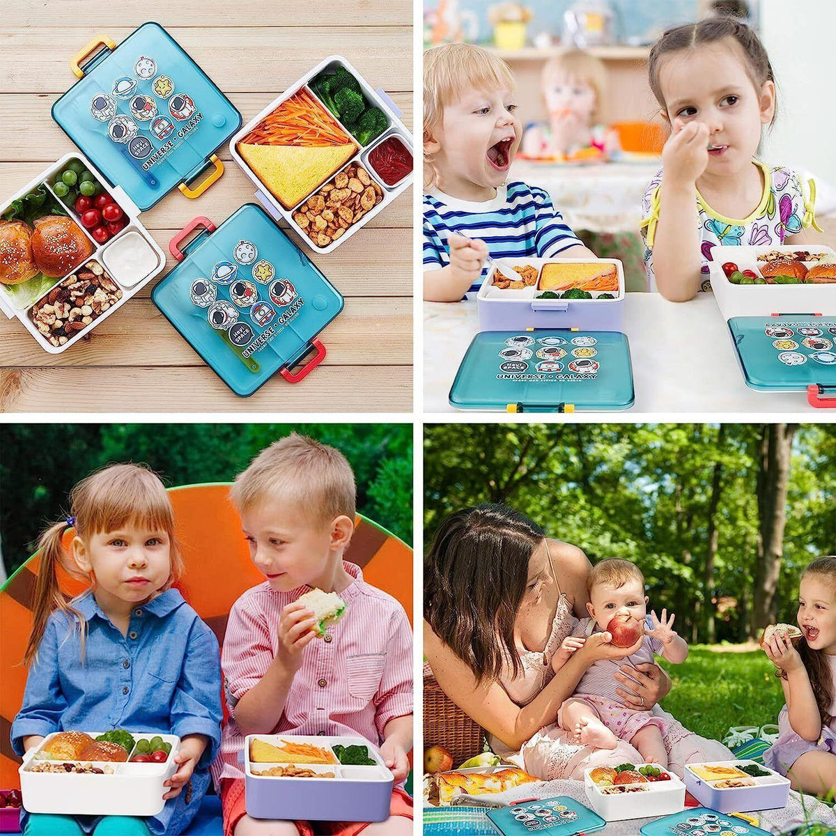 School Lunch Box Leak Proof Square Food Grade Snack 1300ml Container for Kids