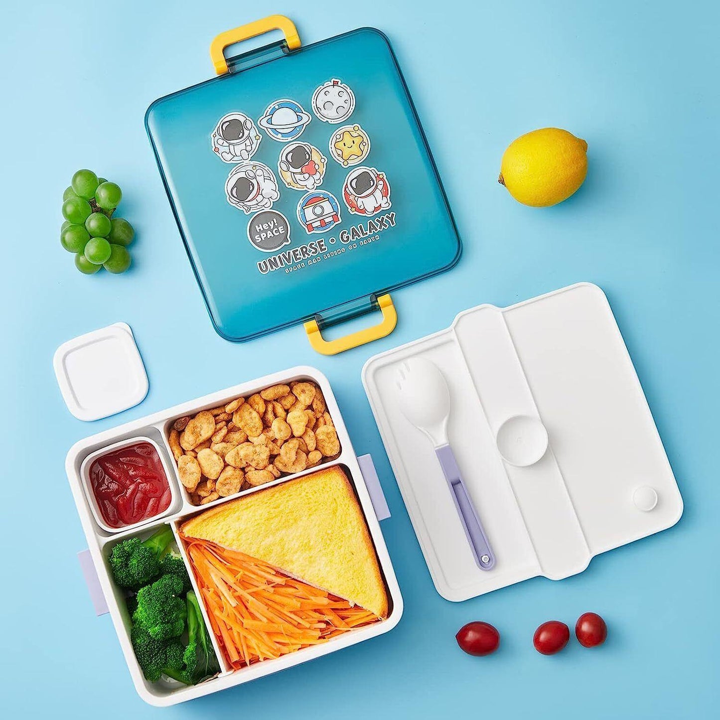 School Lunch Box Leak Proof Square Food Grade Snack 1300ml Container for Kids