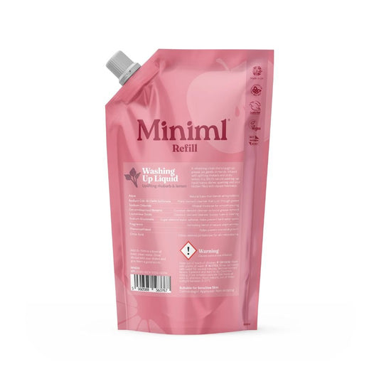 Miniml Wild Rhubarb + Lemon Washing Up Liquid 1L Refill | Powerful and Gentle