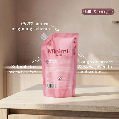 Miniml Wild Rhubarb + Lemon Washing Up Liquid 1L Refill | Powerful and Gentle