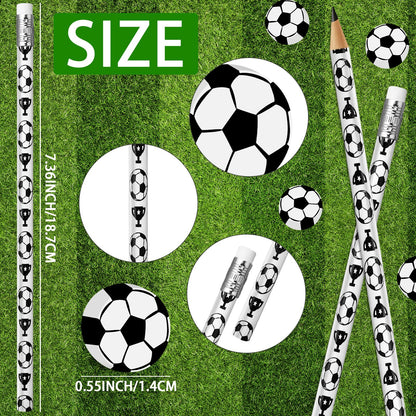 Moncinday 60Pcs Soccer Pencils & Erasers for Kids | Party Favors & School Supplies