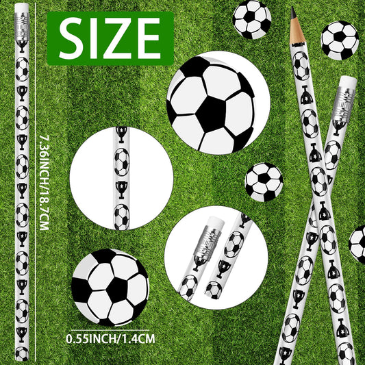 Moncinday 60Pcs Soccer Pencils & Erasers for Kids | Party Favors & School Supplies