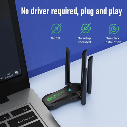 WiFi 6 USB Adapter with Bluetooth 5.4 – Dual Band 2.4GHz & 5.8GHz Wireless Network Adapter