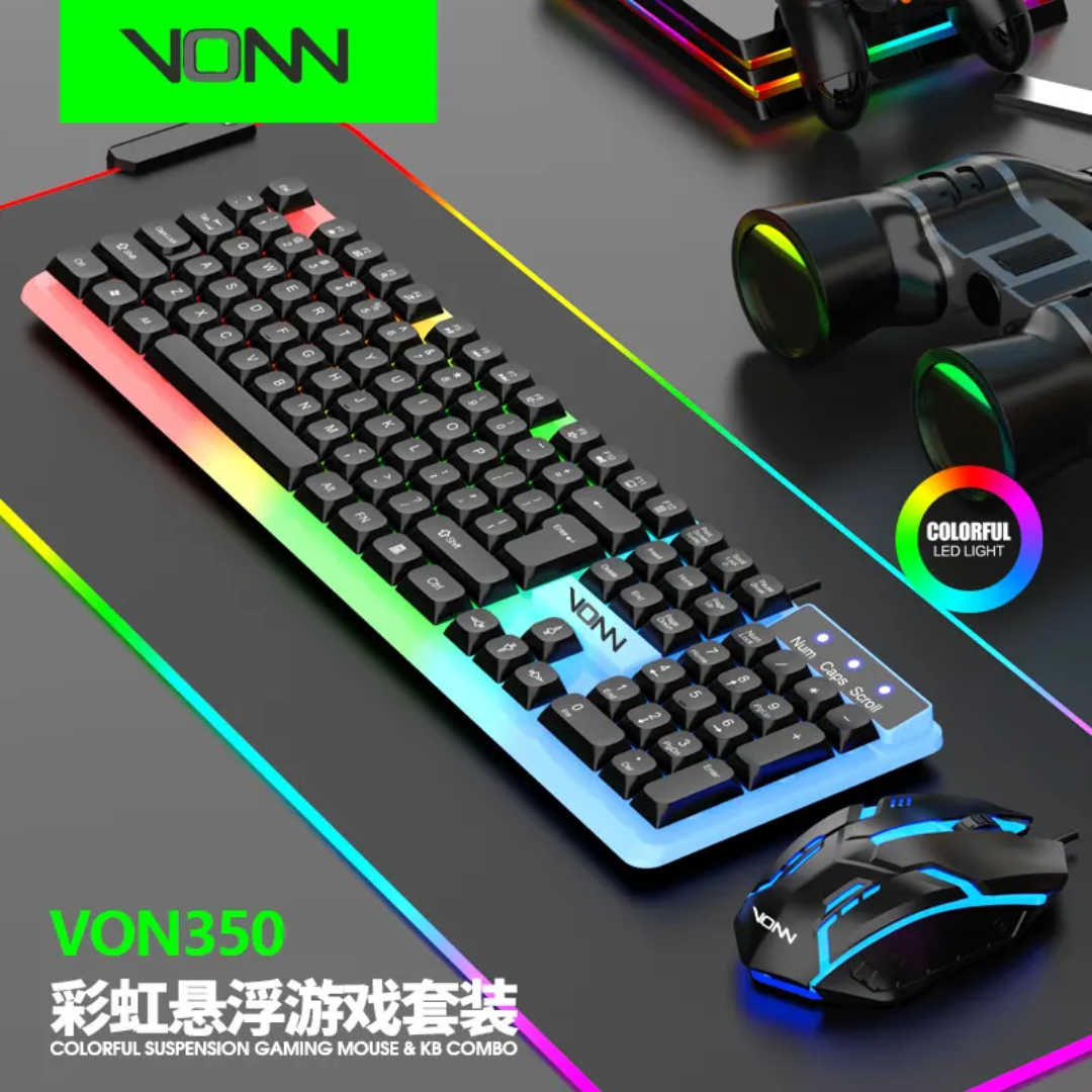 Wired LED Gaming RGB Keyboard & Mouse Combo Set for PC & Laptop