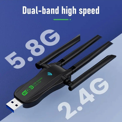 WiFi 6 USB Adapter with Bluetooth 5.4 – Dual Band 2.4GHz & 5.8GHz Wireless Network Adapter