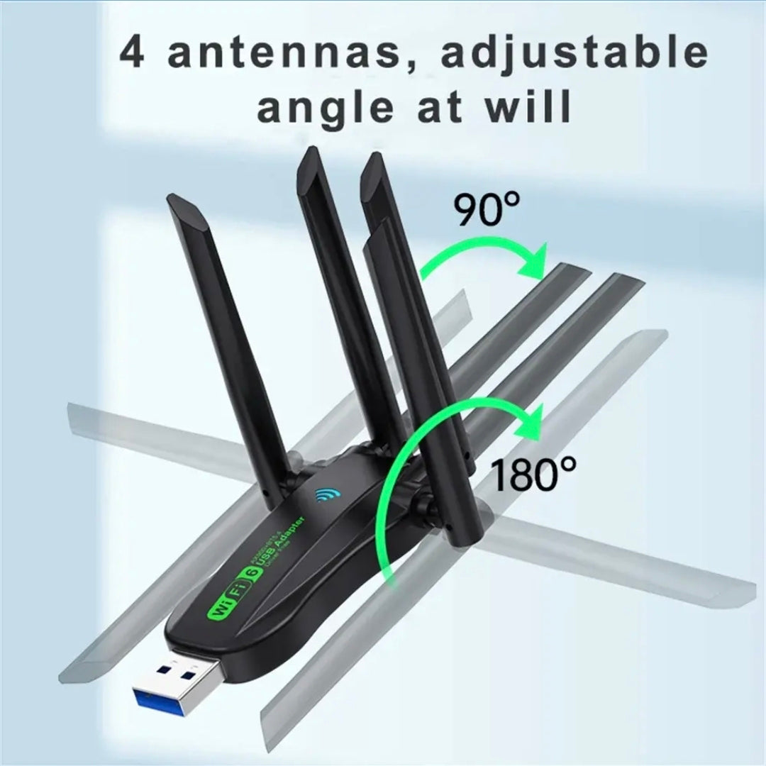 WiFi 6 USB Adapter with Bluetooth 5.4 – Dual Band 2.4GHz & 5.8GHz Wireless Network Adapter
