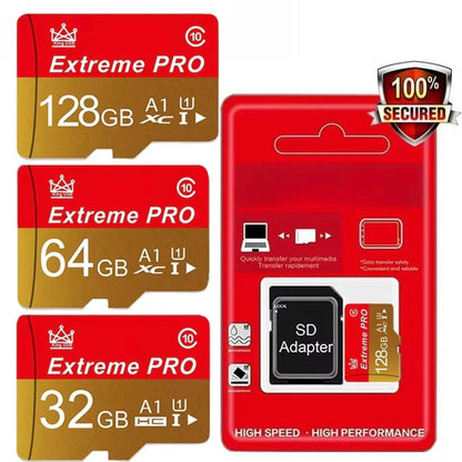 MicroSDXC Memory Card with SD Adapter for Class 10 A1 UHS-I